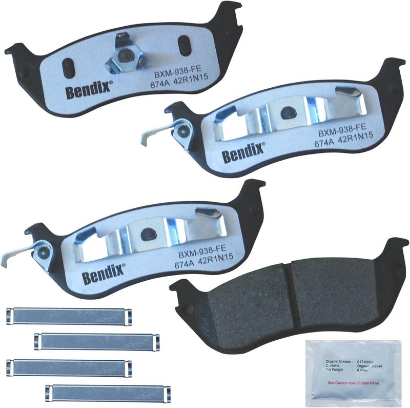 Bendix Fleet Metlok MKD674AFM Semi-Metallic Rear Brake Pads compatible with Ford Crown Victoria 2002-1996, Grand Marquis 2002-1996, Lincoln Town Car 2002-1996, Mercury Grand Marquis 2002-1996 - Image 1