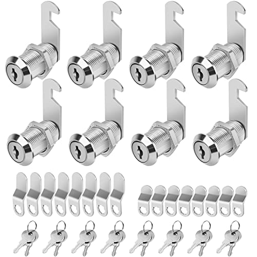 Cylinnda Cabinet Locks with Keys 118 Cam Locks Keyed Alike Quality Cabinet Cam Lock for RV Storage Locks Drawers Mailbox Toolbox Lock Replacement Set Zinc Alloy 8 Pack 118 Inch - Image 1