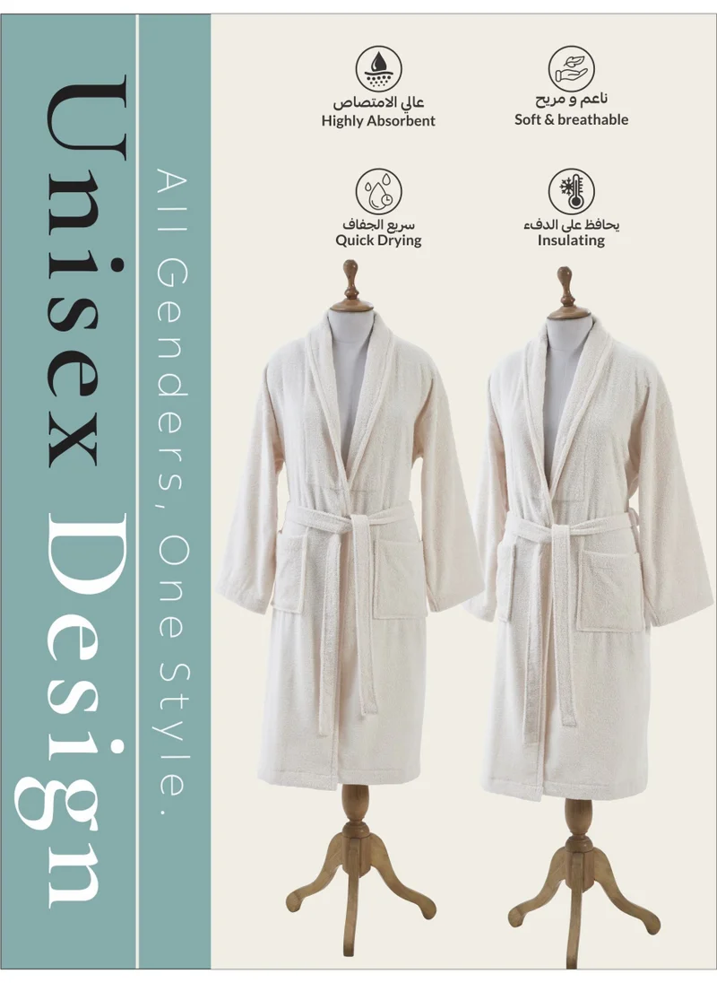 Donetella Unisex 100% Cotton Terry Bathrobe Small And Medium Size, 400 GSM, Luxurious And Absorbent, Ankle-Length with Shawl Collar And Pockets