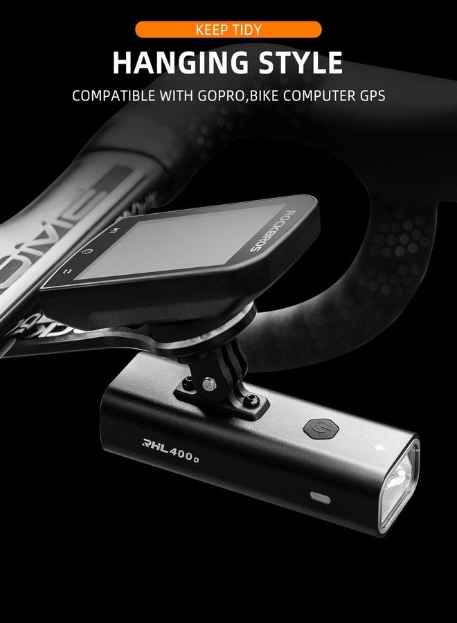 ROCKBROS 400 Lumens Bike Light Compatible with Bike Out-Front Mount Rechargeable Bicycle Headlight Front Lights for Night Riding 4 Modes Bicycle Light IPX6 Waterproof Bike Headlight - Image 4