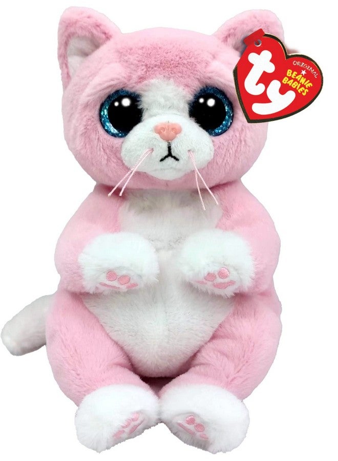 Ty Beanie Bellies Lillibelle The Pink Kitten With Blue Glitter Eyes, Cuddly Plush Animals With Soft Belly Original 20 Cm T41283 