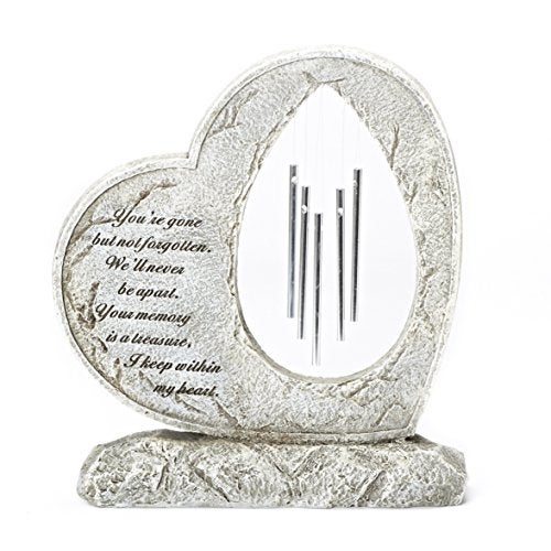 Roman Your Memory Treasure Within Heart 12 Inch Resin Stone Garden Chime Figurine - Image 5