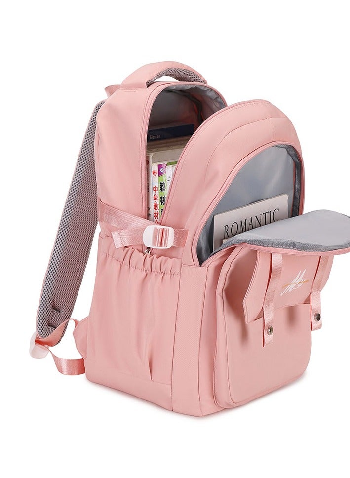 8607 Cute Casual Female Fashion Nylon Travel Waterproof School Backpack Bag Pink - Image 2