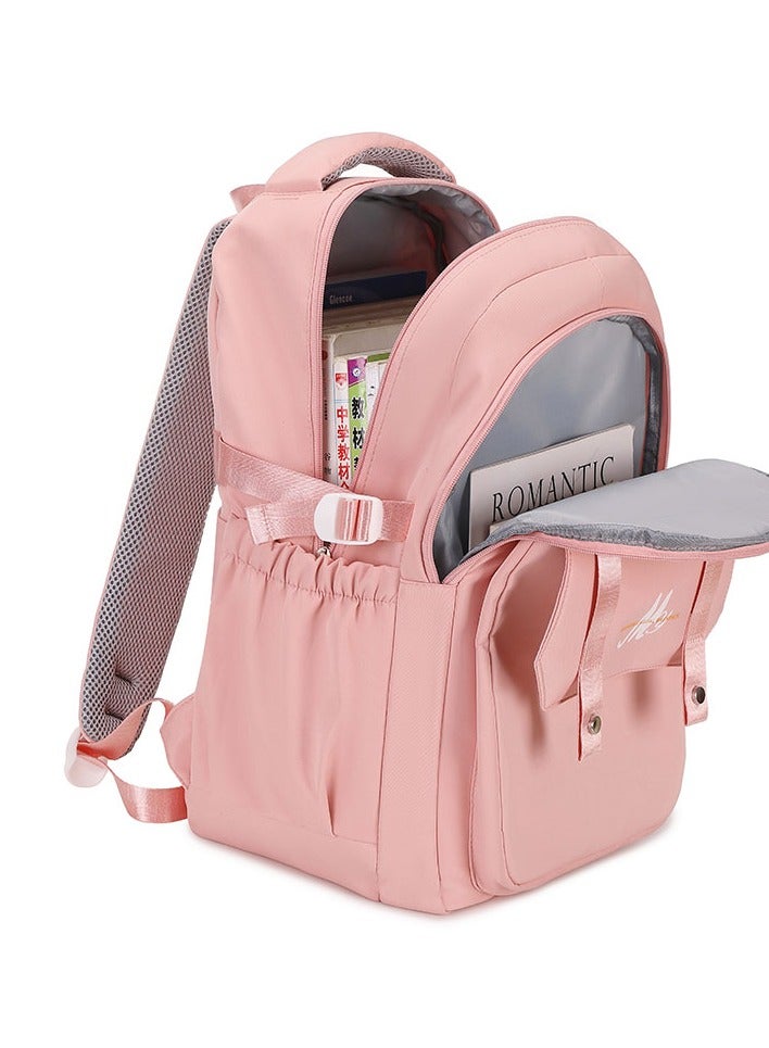 8607 Cute Casual Female Fashion Nylon Travel Waterproof School Backpack Bag Pink - Image 5