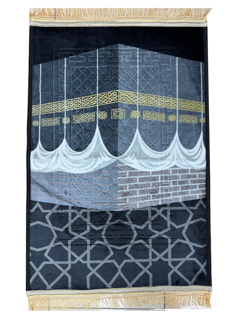 فابينني سجادة صلاة الكعبة مطبوعة - أسود 80x120 سم  - Image 1