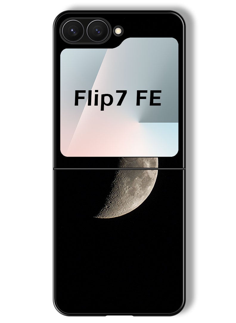 Theodor Case Compatible with Samsung Galaxy Z Flip 7 FE 6.7 Inch Protection Shockproof Bumper Cover moon_shadow_planet - Image 1