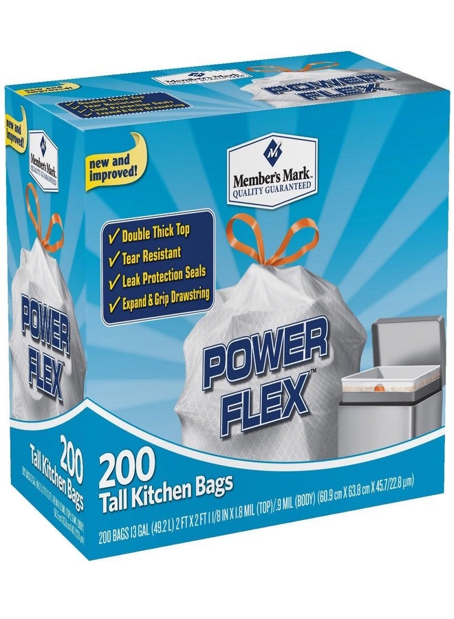 Member's Mark 13 gal Power Flex, Leak Protection, Tall Kitchen Simple Fit Drawstring Bags (Flex Power) - Image 1