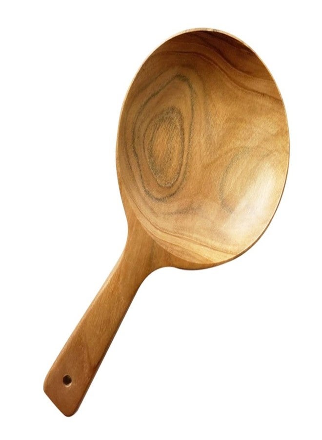Cozinest Korean Boki Plate, Boki Handheld Dish, Wooden Spoon Plate with Handle Korean Style, Teak wood Tableware Dining Table Countertop Home Décor Eco Friendly Safe Serving Dish 5 x 9.25 in - Image 1
