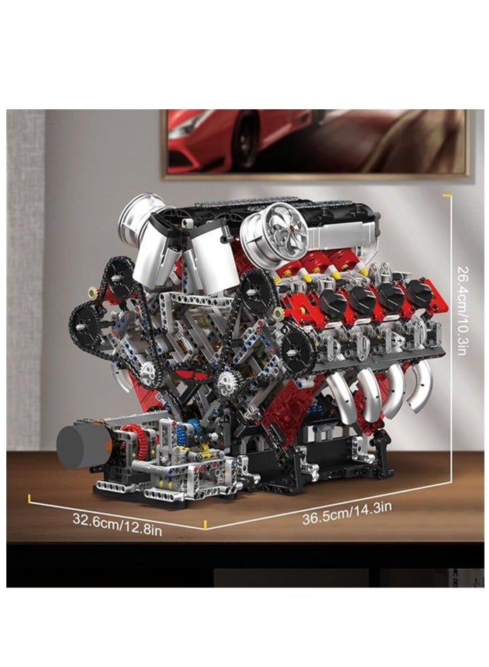 mould king 10130 V8 Engine Model kit That Runs - Build Your Own STEM V8 Model Engine, 8-Cylinder Engine kit 3.9-Liter Twin-Turbo Engine Building Block Toys, Mechanic Engineering Construction Set for Boys & Girls (2718 PCS)  - Image 2
