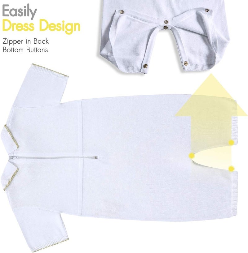 HAPIU Baby Boy Baptism Outfit with Hat and Socks,Christening Outfit-Cross Detail - Image 5