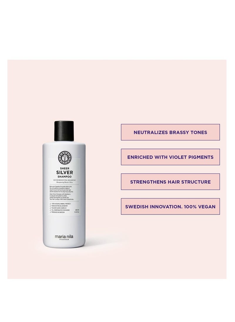 Maria Nila Maria Nila Sheer Silver, Neutralizes Golden Shades, Violet Pigments Gives Cool Tone, 100% Vegan & Sulfate/Paraben free  - Image 2