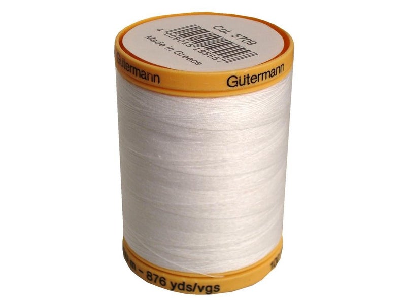 Gutermann 25049 Natural Cotton Thread Solids 876 Yards-White - Image 4