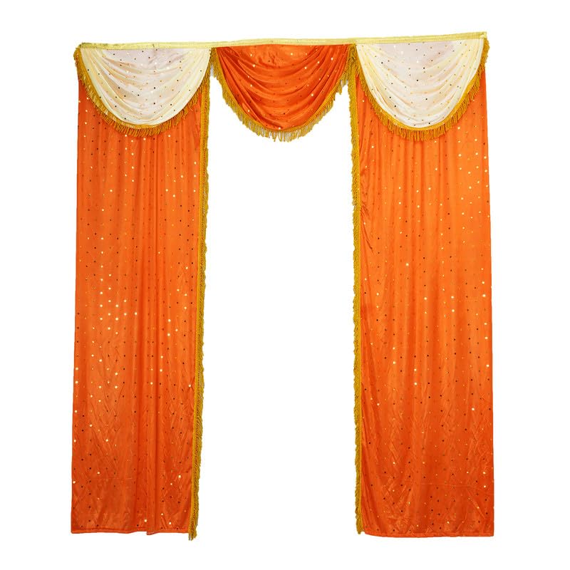 PRIYAKANT SAFAWALA PRIYAKANT SAFAWALA Ganpati Decoration Entry Gate Ideas at Home Festival Wedding Birthday and Special Ganesh Chaturthi Decoration Gate Size Width 5 Feet and Hight 6 Feet Orange and Fown - Image 2