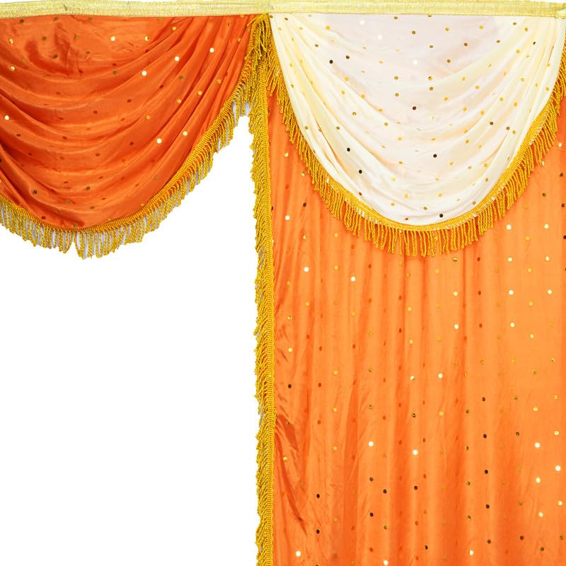 PRIYAKANT SAFAWALA PRIYAKANT SAFAWALA Ganpati Decoration Entry Gate Ideas at Home Festival Wedding Birthday and Special Ganesh Chaturthi Decoration Gate Size Width 5 Feet and Hight 6 Feet Orange and Fown - Image 4