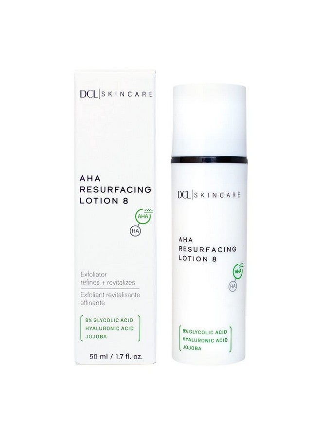 دي سي ال لوشن تجديد البشرة من دي سي إل للعناية بالبشرة AHA 8%، حمض الجليكوليك مع حمض الهيالورونيك، يقشر ويرطب، 1.7 أونصة سائلة - Image 3