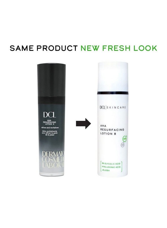 دي سي ال لوشن تجديد البشرة من دي سي إل للعناية بالبشرة AHA 8%، حمض الجليكوليك مع حمض الهيالورونيك، يقشر ويرطب، 1.7 أونصة سائلة - Image 2