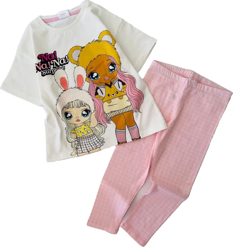 مينيمن جيجيليري My Little Ones Na Na Surprise Tights Girls Set - Cream-Pink
