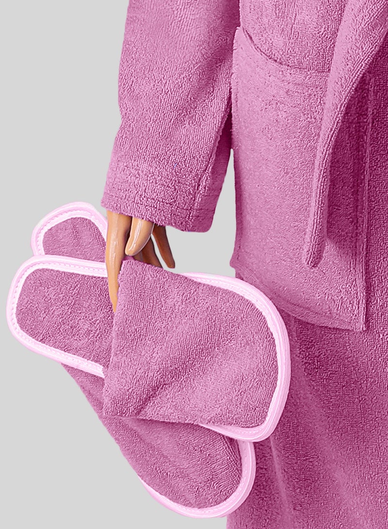 Banotex Egyptian cotton bathrobe for unisex with bow and slipper and waist belt in multiple sizes and colors - Image 4