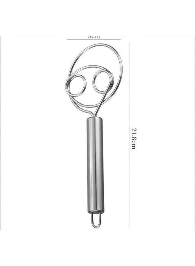 Stainless Steel Flour Cake Mixer Manual Dough Beater And Noodle Artifact Non-stick Quick Egg Beater-Color:Double Ring Of  - Image 5
