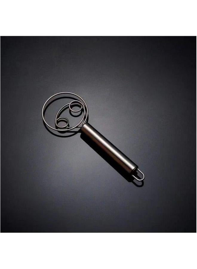 Stainless Steel Flour Cake Mixer Manual Dough Beater And Noodle Artifact Non-stick Quick Egg Beater-Color:Double Ring Of  - Image 3