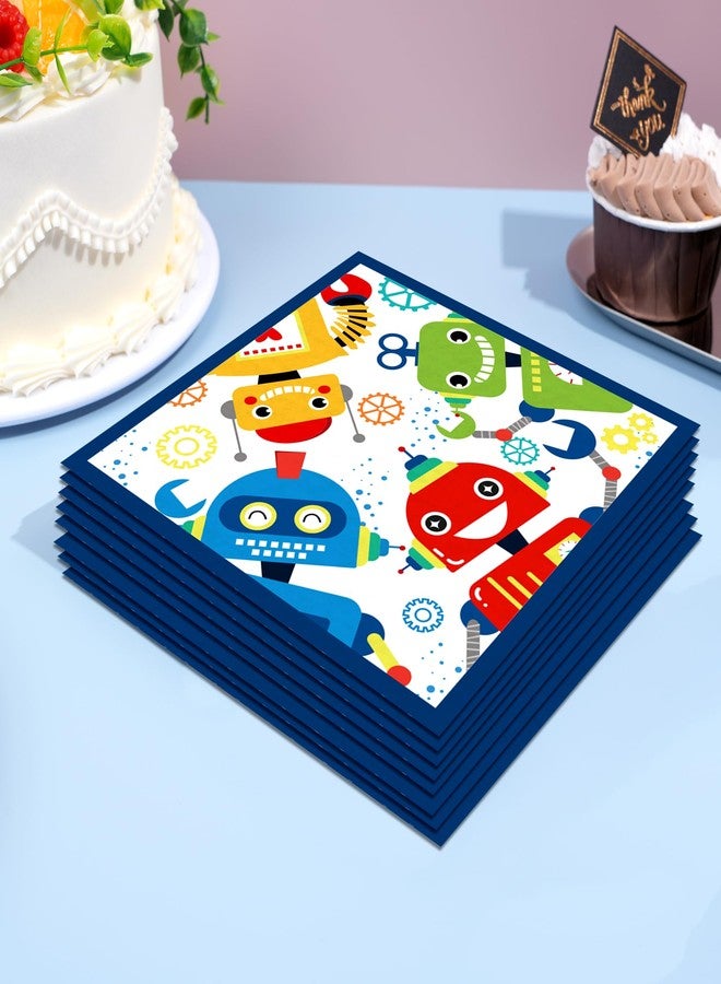 BHNACIER Robot Party Plates and Napkins for 24 Guests 64 Pcs Robot Birthday Party Supplies Disposable Tableware Set Robots Paper Plates Napkins for Robots Theme Birthday Party Supplies - Image 5