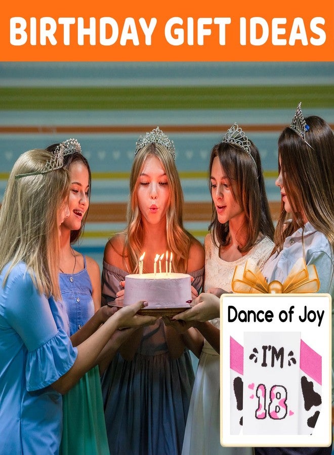 Happy Pop HAPPYPOP 18th Birthday Gifts Ideas - Holy Cow I'M 18 Socks for Teen Girl with Greeting Card, 18 Year Old Gifts for Her Him - Image 5