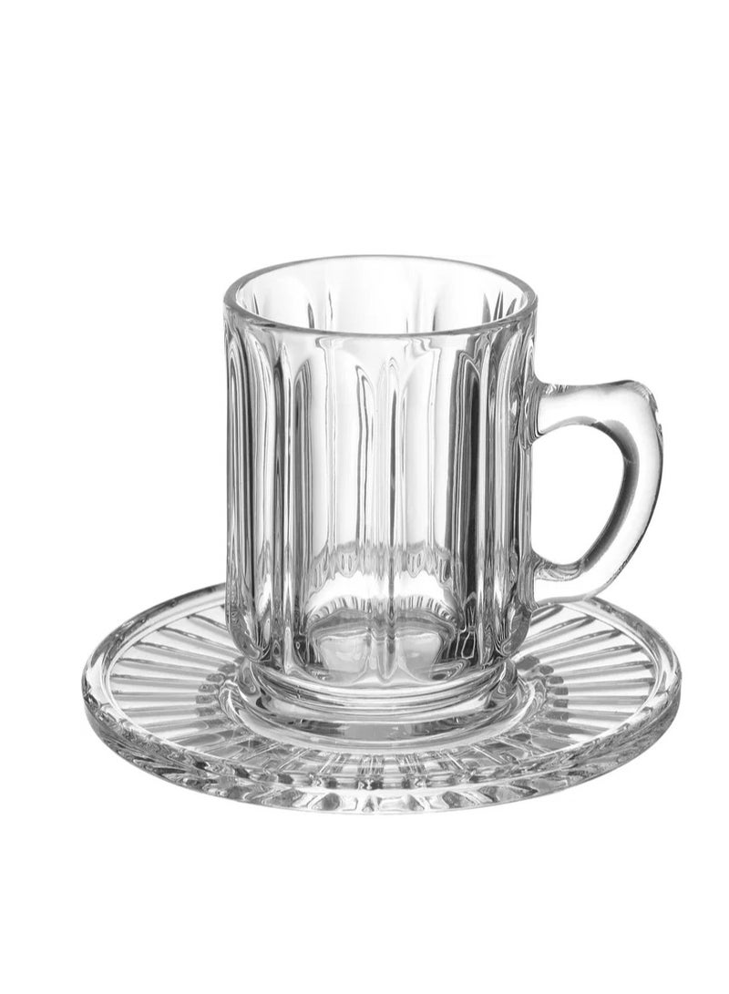 السيف غاليري بيالات زجاج السيف غاليري ماكس، بنقش، مع الصحون، 12 قطعة - شفاف - Image 2