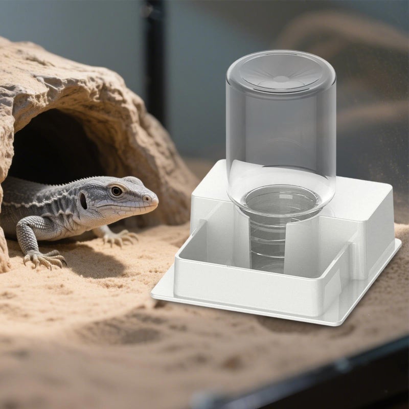 Automatic Reptile Water Dish Feeder Drinking Bottle For Terrarium Small Animals White - Image 5