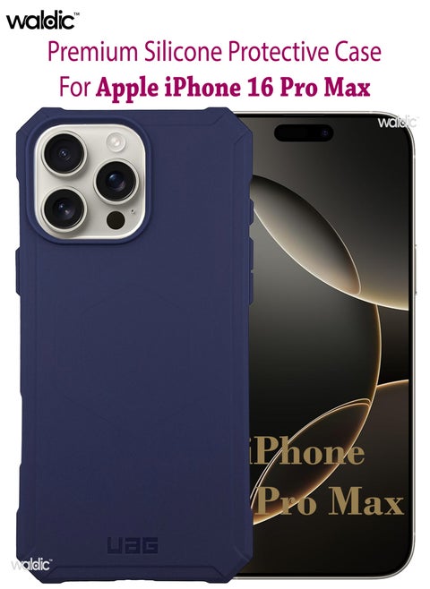 Apple iPhone 16 Pro Max Premium UAG Case | Premium Silicone  Case Cover Designed for Apple iPhone 16 Pro Max | Apple iPhone 16 Pro Max Case Camera and Drop Protection Thin Protective Back Cover Case for Apple iPhone 16 Pro Max - Blue