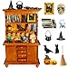 Rileryan 53 Pcs 112 Scale Magic Witchy Mini House Kit Halloween Miniatures Accessories Wooden Furnitures Bookshelf Bookcase 30 Mini Books Halloween Decoration - Image 2
