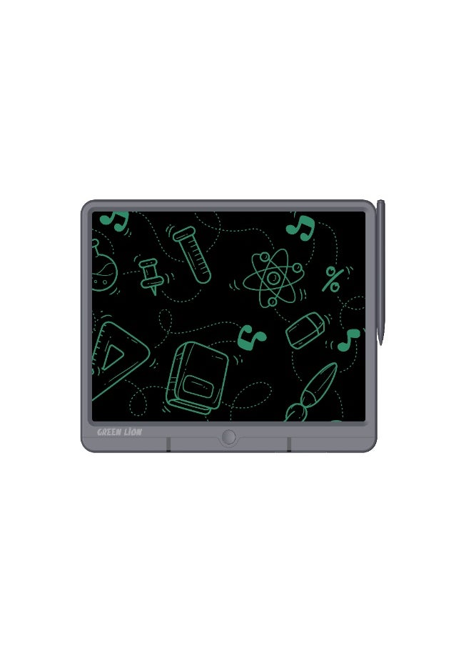 جرين ليون - لوحة كتابة رقمية LCD مقاس 15 بوصة، بطارية CR2016، ABS + غشاء LCD، حساب التفاضل والتكامل والرسم وتدوين الملاحظات / يمكن استخدامها للمدرسة / صغيرة الحجم وخفيفة الوزن / شاشة عريضة - رمادي - Image 1