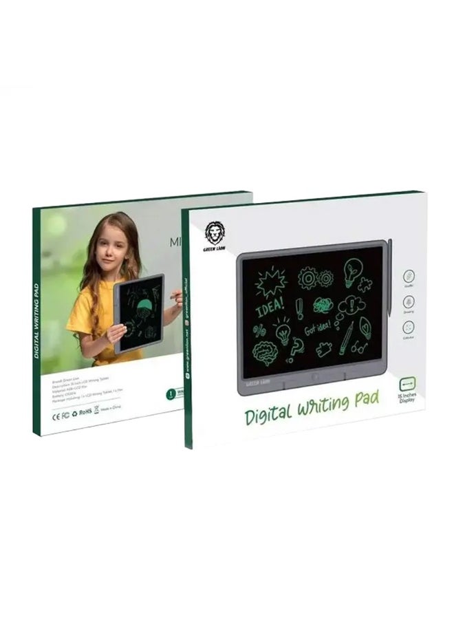 جرين ليون - لوحة كتابة رقمية LCD مقاس 15 بوصة، بطارية CR2016، ABS + غشاء LCD، حساب التفاضل والتكامل والرسم وتدوين الملاحظات / يمكن استخدامها للمدرسة / صغيرة الحجم وخفيفة الوزن / شاشة عريضة - رمادي - Image 1