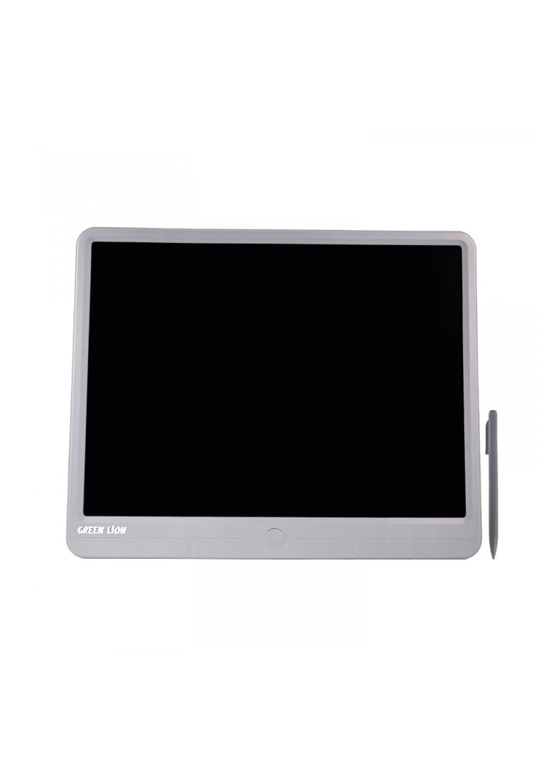 جرين ليون - لوحة كتابة رقمية LCD مقاس 15 بوصة، بطارية CR2016، ABS + غشاء LCD، حساب التفاضل والتكامل والرسم وتدوين الملاحظات / يمكن استخدامها للمدرسة / صغيرة الحجم وخفيفة الوزن / شاشة عريضة - رمادي - Image 1