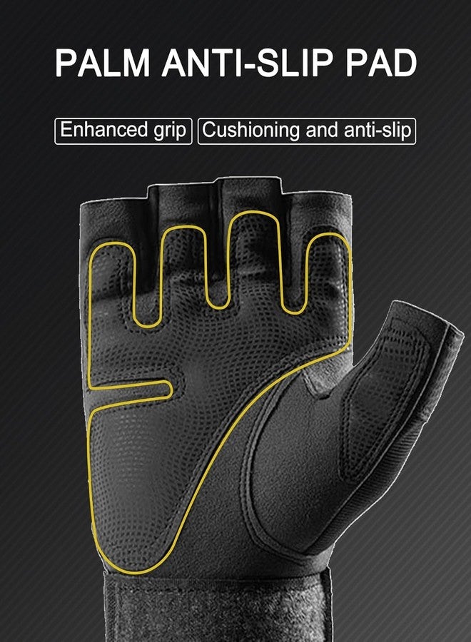 GymWar Weight Lifting Gloves Â- Rubber Padded Gloves for Men Women Workout | Weight Lifting Straps for Heavy Lifting (Black) - Image 3