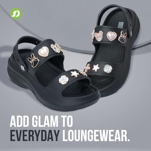 DOCTOR EXTRA SOFT Women's Metallic Charms Fashion Slippers/Sandals with Adjustable Back Strap | Comfortable | LightWeight| Stylish & Anti-Skid| Waterproof Casual Beach Slides Mules Girls & Ladies D-533 - Image 5
