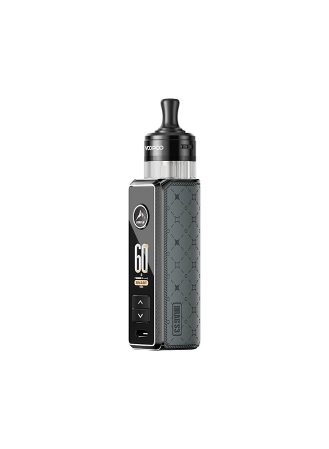 VOOPOO Drag S3 Metal gray Vape Refill Juice Kit Pod System 3 Professional Modes with 5ml Tank An Adjustable Top Airflow 60W 3000mA - Image 2