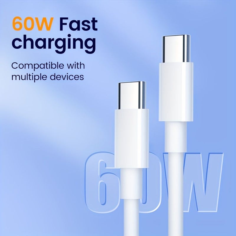 Pd60W Short USB C to USB C Fast Charging Cable 11.81in Black for iPhone Samsung Xiaomi - Image 5