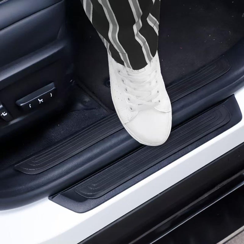 4PCS Car Door Sill Protector for Mitsubishi Outlander 2025 2024 2023 2022, Automotive Rubber Scratch Resistant Entry Sill Guards Door Sill Protector Trim Guard,Black - Image 2