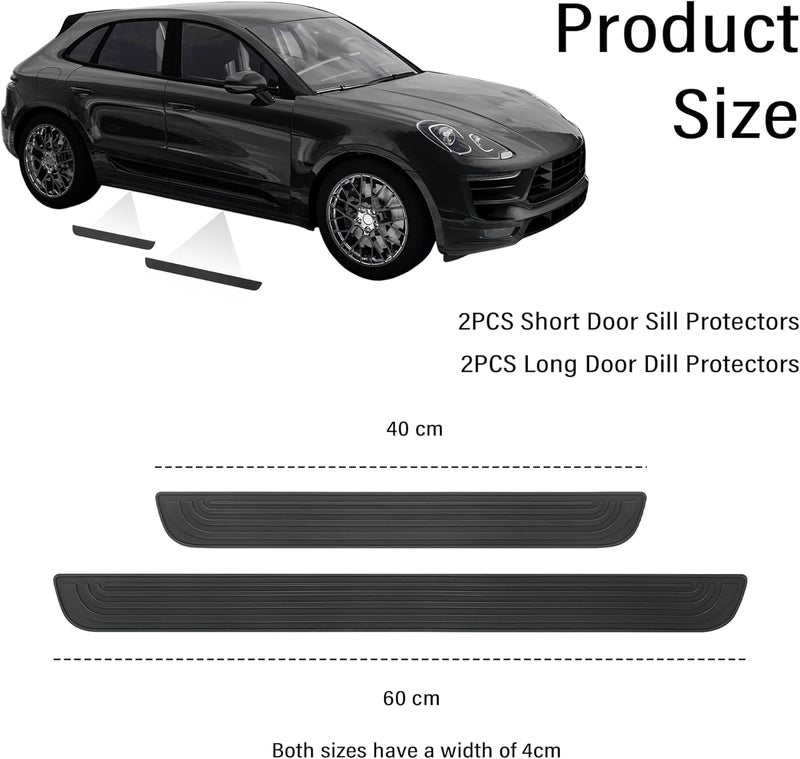 4PCS Car Door Sill Protector for Mitsubishi Outlander 2025 2024 2023 2022, Automotive Rubber Scratch Resistant Entry Sill Guards Door Sill Protector Trim Guard,Black - Image 3