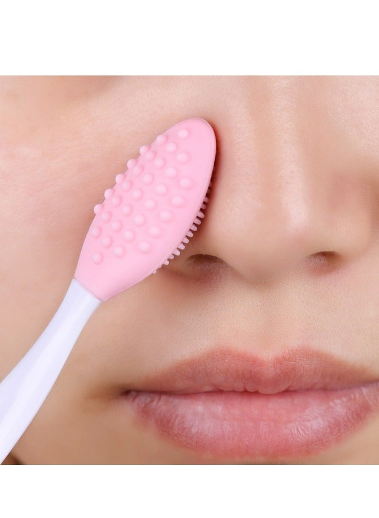 Generic Silicone Pore Brush,Lip Scrub Brush Lip Brush Tool, Exfoliate Your Large & Visible Pores With This Facial Brush, Double-Sided Black Head Cleaning Tool, Beauty & Skincare Accessories  - Image 1