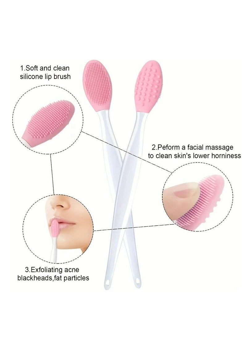 Generic Silicone Pore Brush,Lip Scrub Brush Lip Brush Tool, Exfoliate Your Large & Visible Pores With This Facial Brush, Double-Sided Black Head Cleaning Tool, Beauty & Skincare Accessories  - Image 3