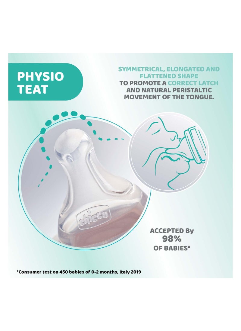 Chicco Chicco Perfect 5 Feeding Bottle 240ml Medium Flow 2m+ Silicone, Pink  - Image 5