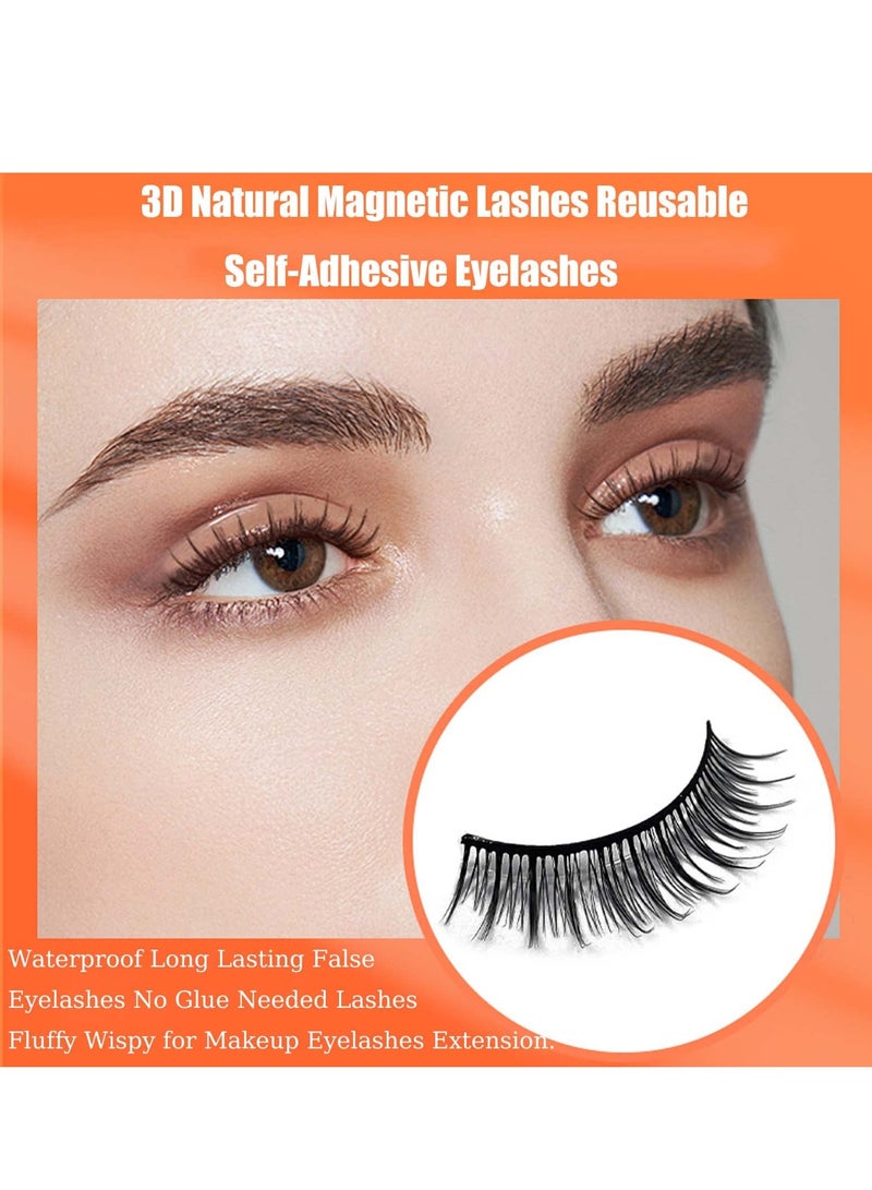 SYOSI 2 Pairs Self Adhesive Eyelashes 10 Refills with box 3D Faux Mink Lashes Magnetic No Glue Natural Thick Wispy Strip Fake for Makeup Extension - Image 4