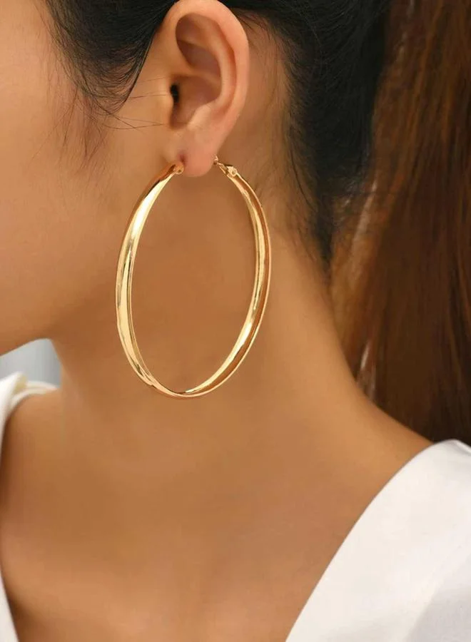 Take Two Take Two Gold Tone Big Hoop Earrings