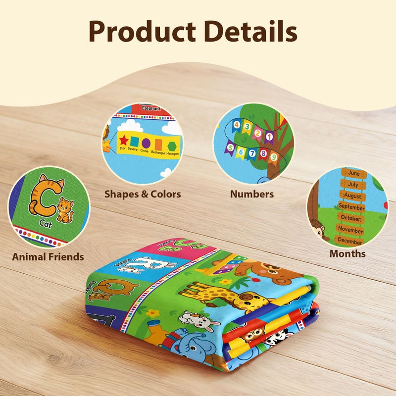 Arenarug Upgrade Ultra Non Slip ABC Rugs for Kids Playroom, 3x5 Washable Alphabet Floor Play Mat for Toddlers Baby, Educational Learning Baby Carpet with Animals for Nursery, Classroom & Bedroom, 36"x60" - Image 3