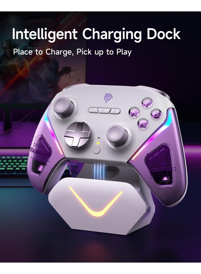 EasySMX D10 PC Controller - Elite Wireless Bluetooth Pro Controller with TMR Joystick, Dual-Mode Triggers & Full Mechanical Buttons, 1000Hz Polling Rate, RGB Lighting for PC/Switch/Android/iOS - Image 2