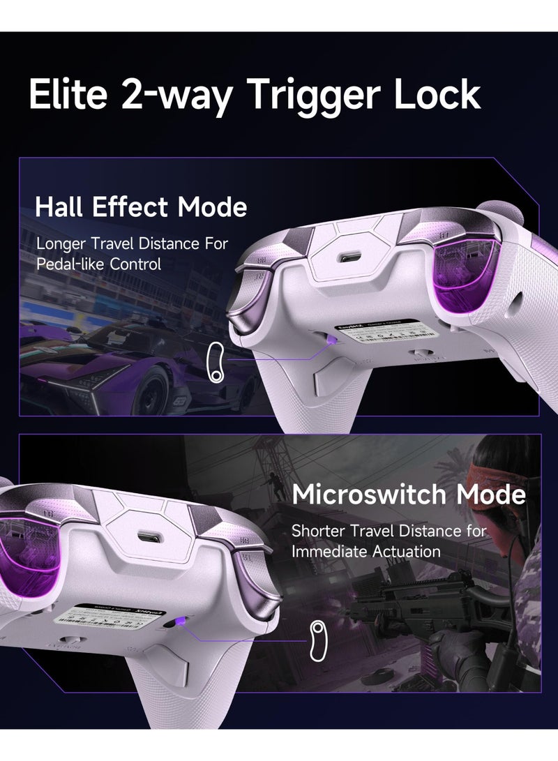 EasySMX D10 PC Controller - Elite Wireless Bluetooth Pro Controller with TMR Joystick, Dual-Mode Triggers & Full Mechanical Buttons, 1000Hz Polling Rate, RGB Lighting for PC/Switch/Android/iOS - Image 4