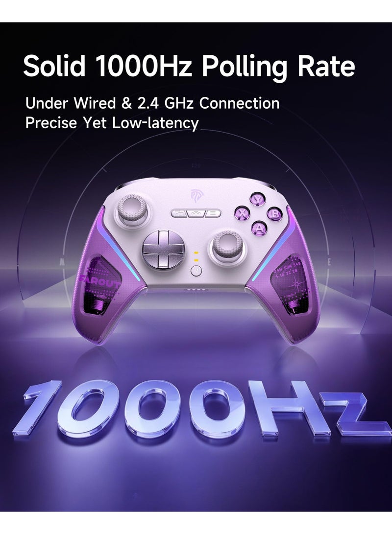 EasySMX D10 PC Controller - Elite Wireless Bluetooth Pro Controller with TMR Joystick, Dual-Mode Triggers & Full Mechanical Buttons, 1000Hz Polling Rate, RGB Lighting for PC/Switch/Android/iOS - Image 3