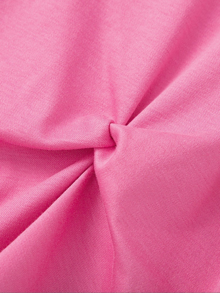 بالابالا تيشيرت بتصميم غير متماثل وشفرة تطريز أمامية للبنات - Image 5