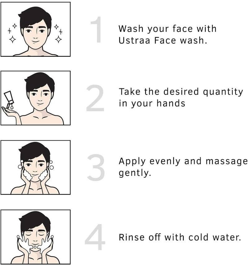 Ustraa Face Scrub for Men 100g–Activated Charcoal, Tahitian Volcanic Sand & Walnut Granules–Deep Cleansing, Exfoliating & Detox Face Scrub for Blackheads, Dead Skin & Pollution Control – For All Skin - Image 3